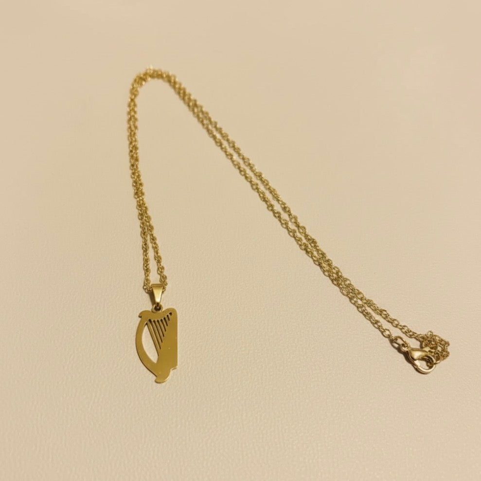 Handmade Celtic harp necklace
