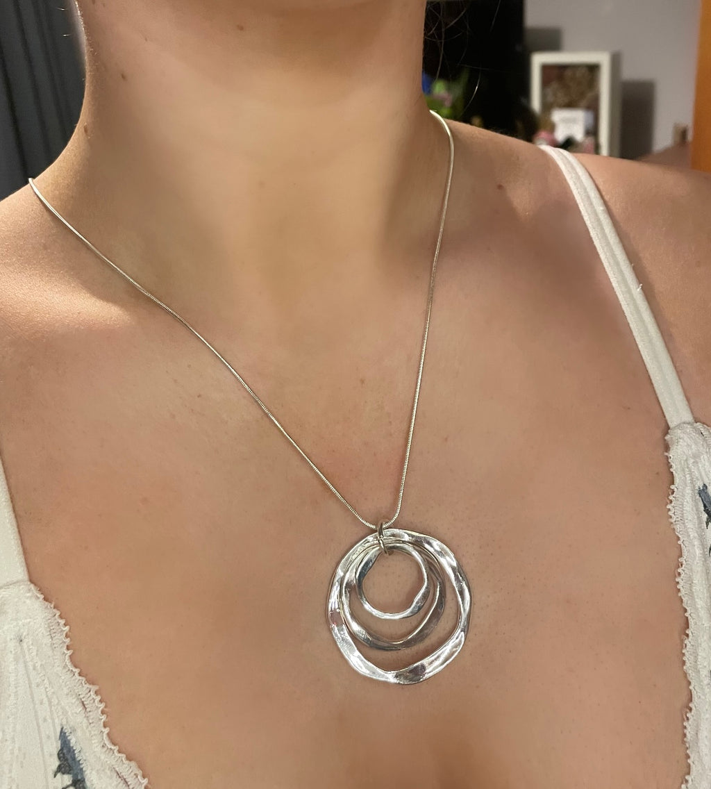 Handmade Triple Spiral Statement Necklace