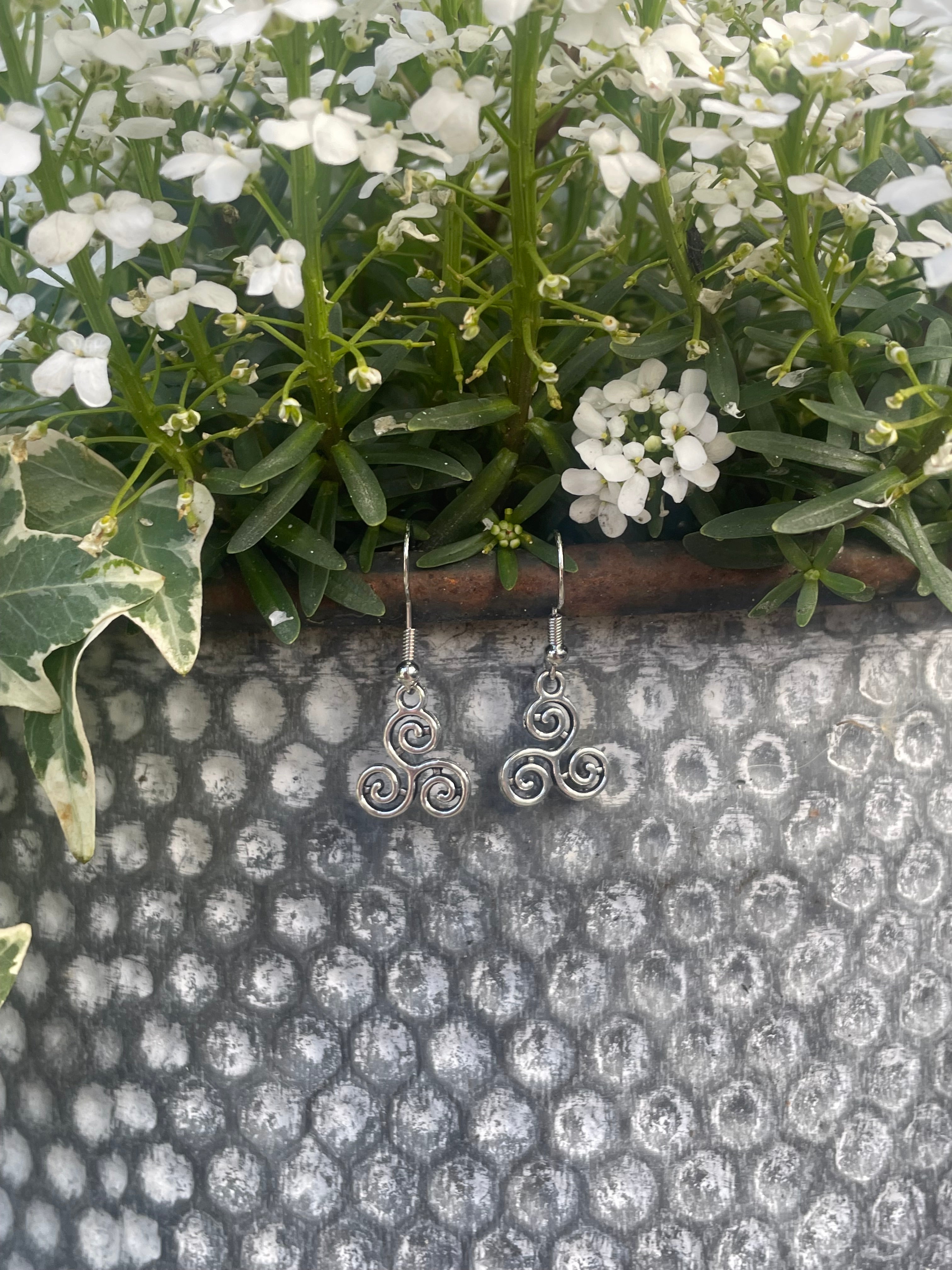Handmade triskelion earrings