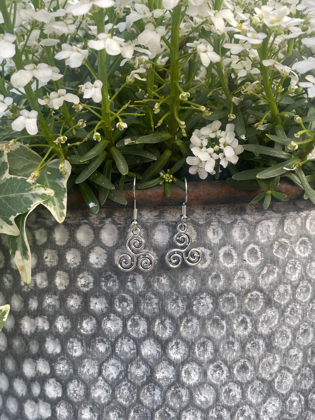 Handmade triskelion earrings